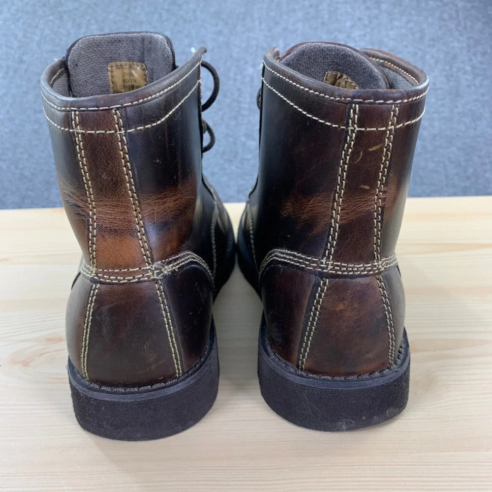 Brooks Brothers Combat Boots Men 9M Brown Leather Hiking 346 Modern Casual